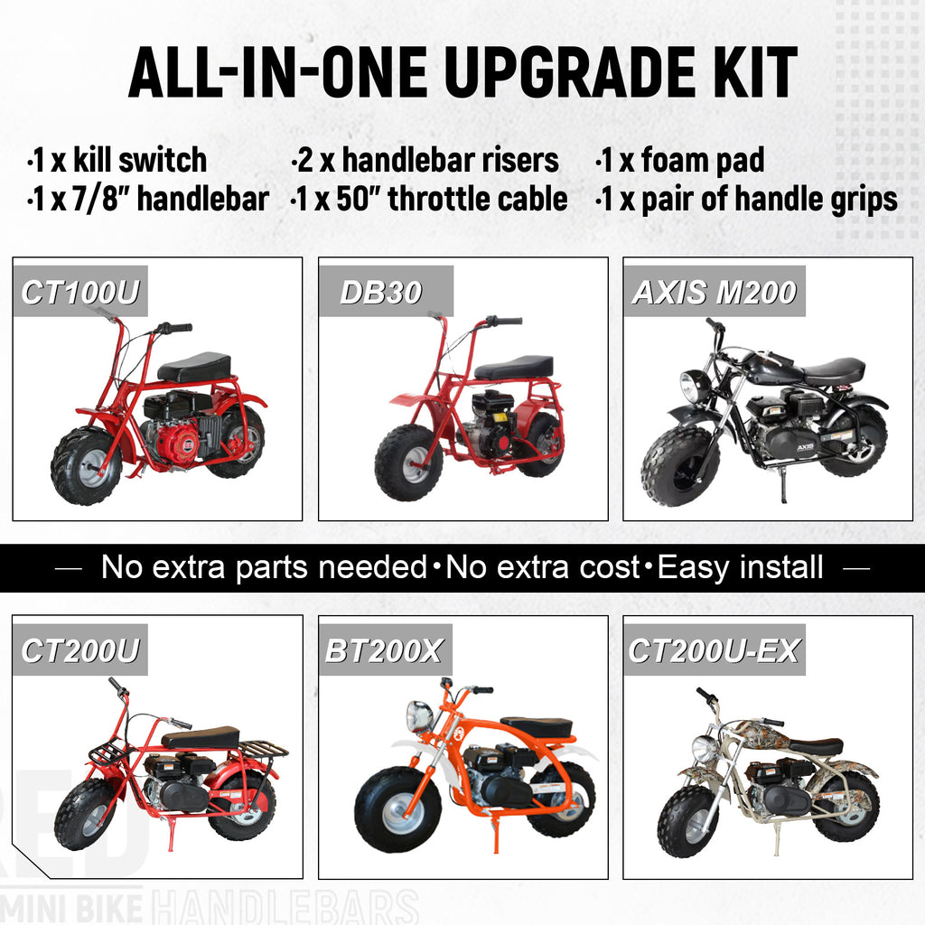 7/8 Mini Bike Handlebars 14" Ape Hanger