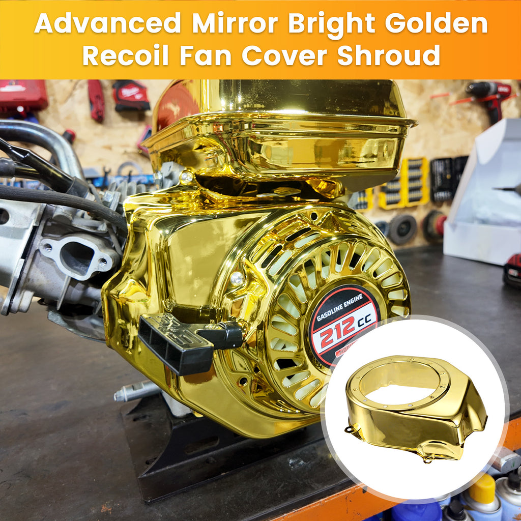Recoil Fan Cover For Predator 212cc For Honda GX160 GX200 For Coleman CT200U BT200X For Tillotson Hisun Clone 196cc Engine For KT196 Go Kart Mini Bike Gold
