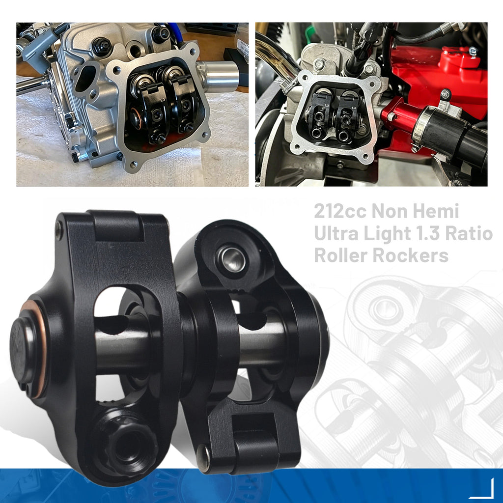 Ultra Light 1.3 Ratio Roller Rockers Kit For Predator 212cc Non Hemi For Honda GX200 Clone Engines with Chromoly Pushrods and Valve Springs