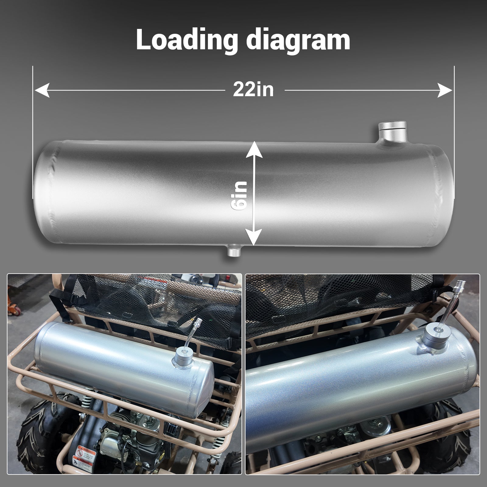 2 3/8 Gallon 6 x 22" Minibike Gas Tank