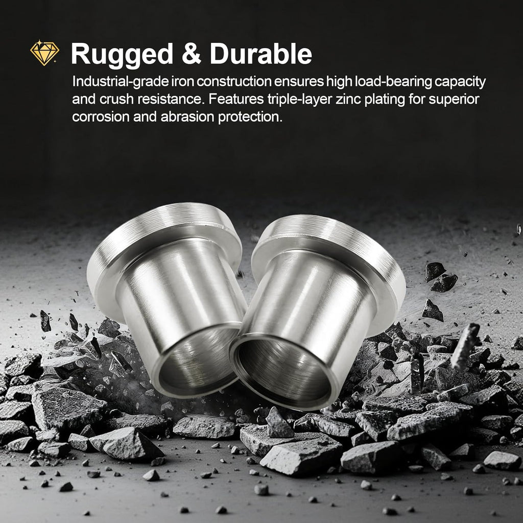 4 Pack 5/8" to 12mm Adapter Sleeve Bearing Reducer Bushing for Mini Bike Axle - Galvanized Iron