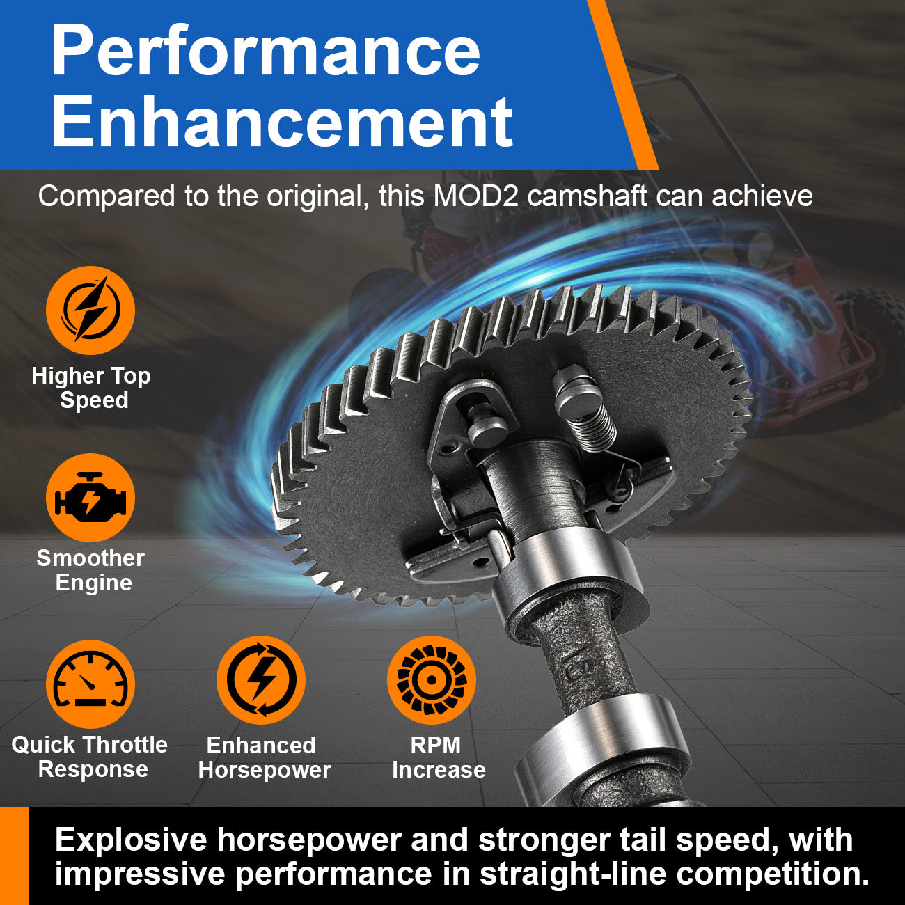 Stage 5 MOD2 Racing Camshaft for Predator 212cc & 224cc OHV Engines