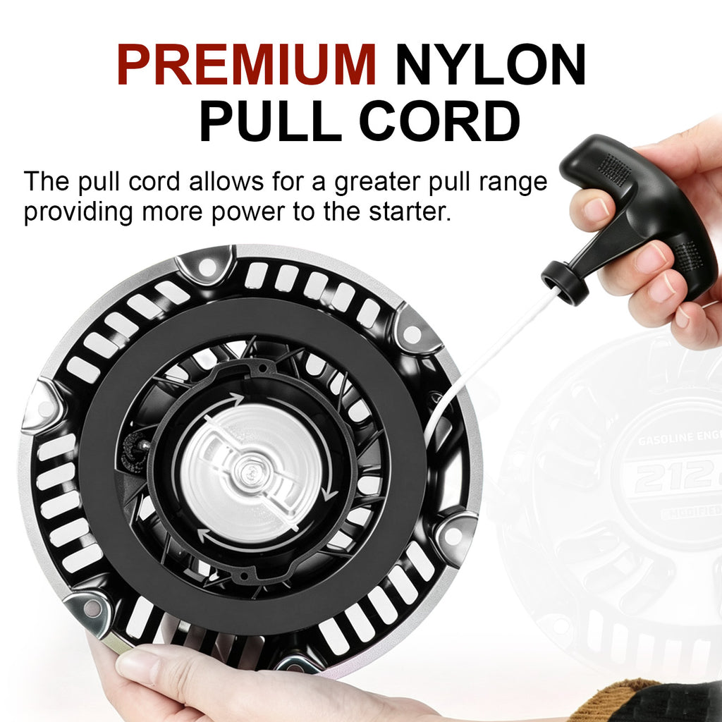 Upgrade Pull Start Recoil Starter for Predator 212cc Silver