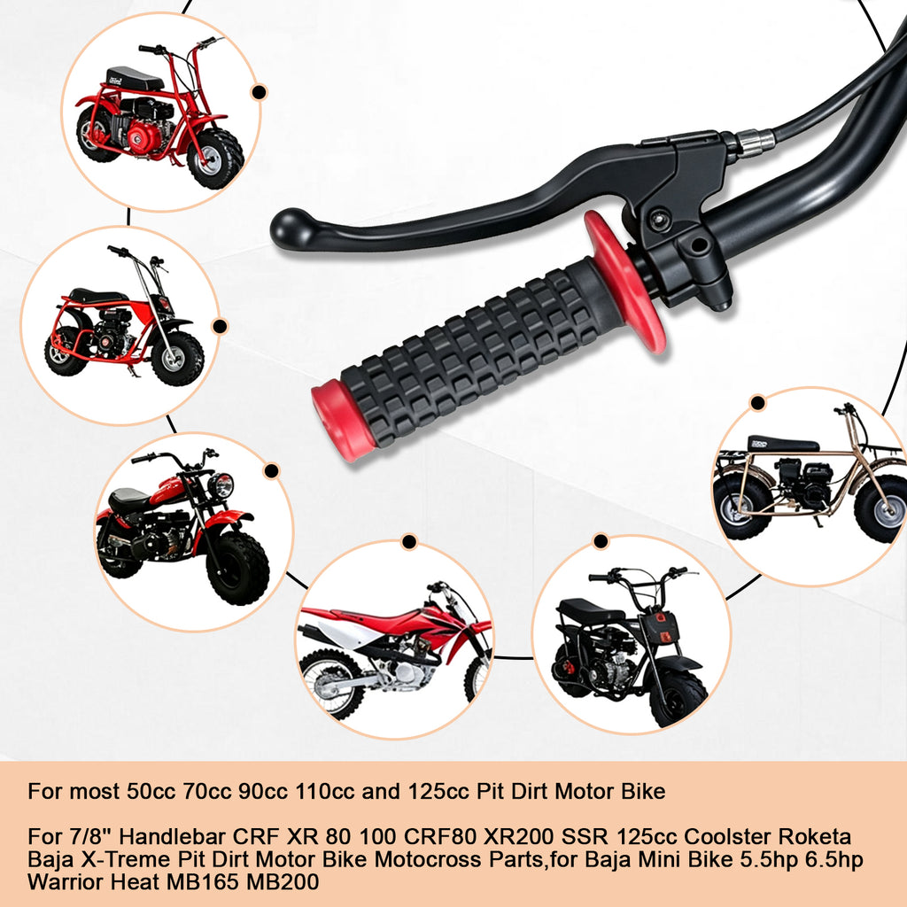 22mm 7/8" Left Brake Handle Clutch Lever Perch for Minibike Pit Dirt Bike