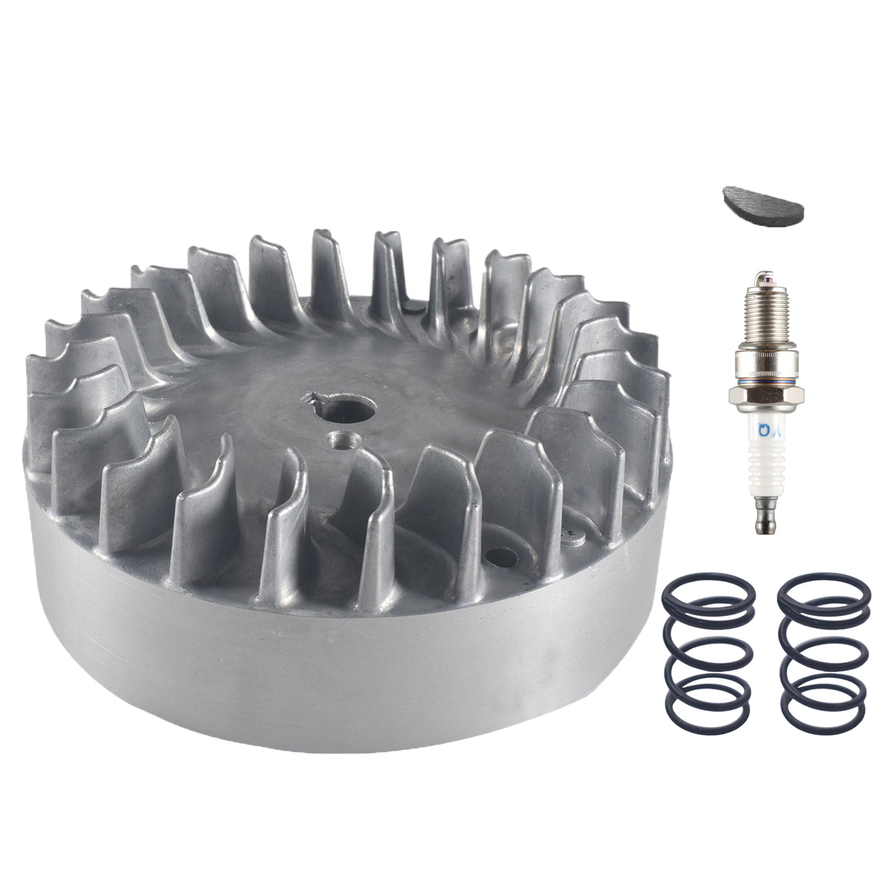 Aluminum Flywheel 10krpm With Spark Plug 22lb Springs For Honda gx200 For Clone 196cc BSP Tilly For Predator 160cc 196cc 212cc 224cc 69730 69736 Non Hemi Mini Bike Performance Parts