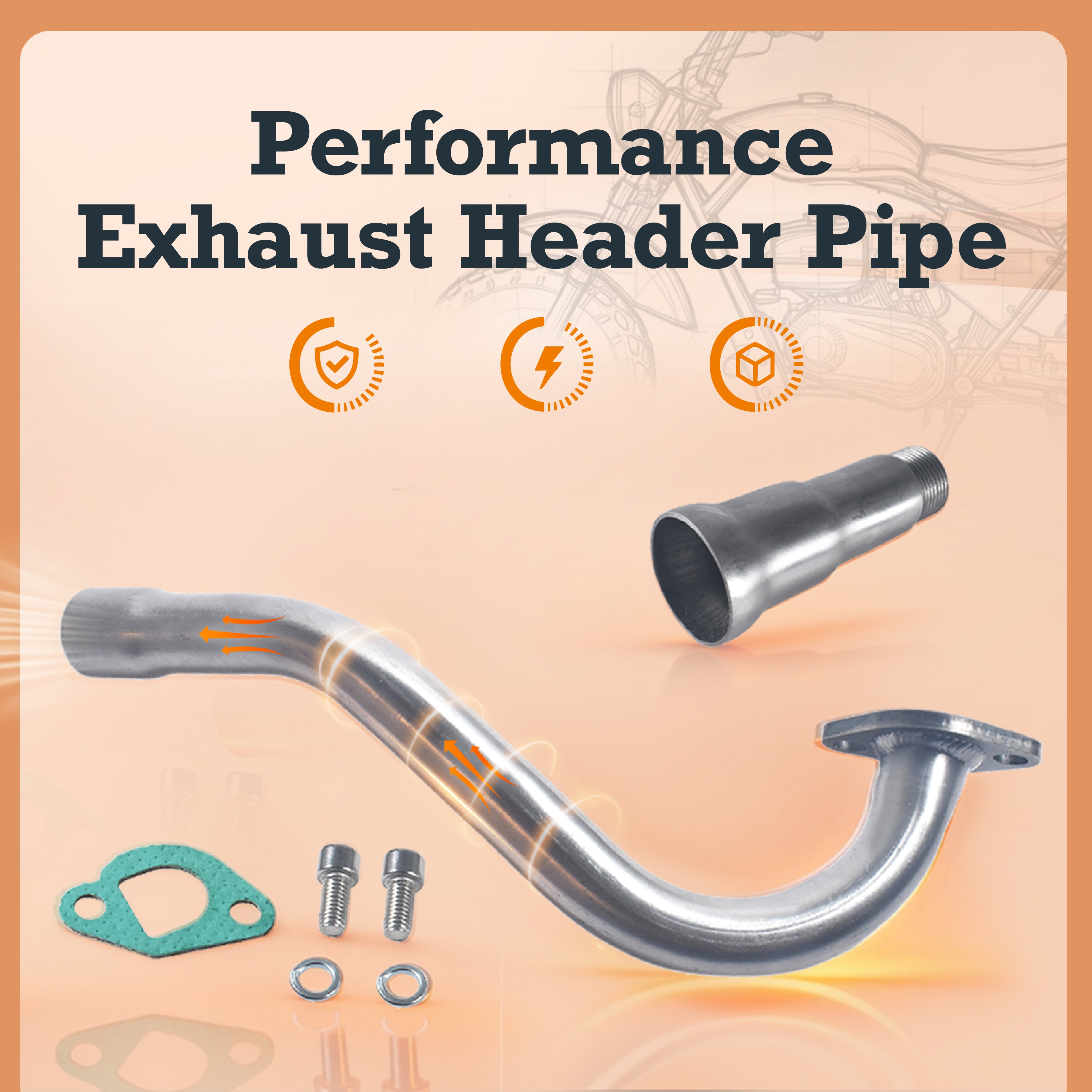 Performance Exhaust Header Pipe for Predator 196cc 212cc & GX160/GX200 Go Kart Performance Part