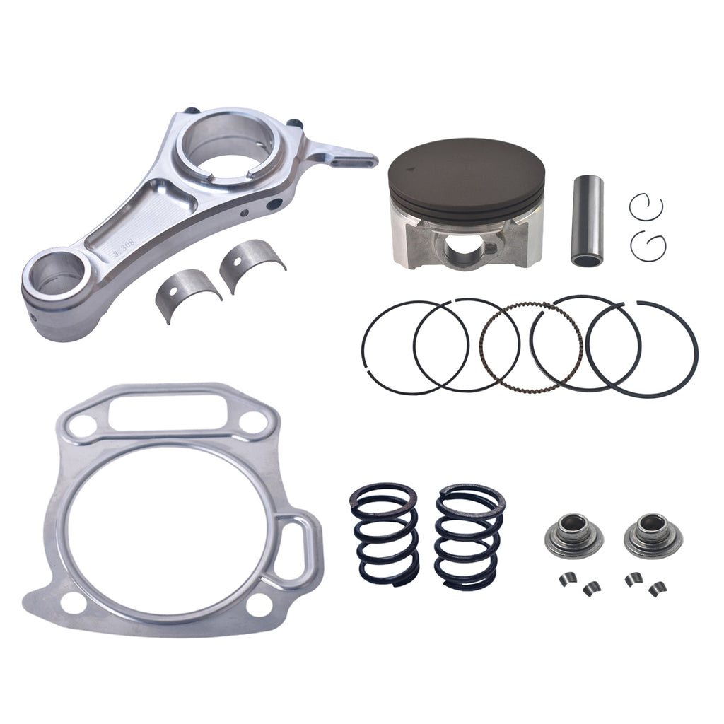Billet Rod（3.308）70mm Ceramic Coated Flat Top Piston .550 with 18lb Valve Spring Kit for the Harbor Freight Predator 212cc Hemi and Non-Hemi versions Engine Minibike Go Kart Cart