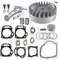 3.323"+.020 Billet Aluminum Connecting Rod And 10krpm Flywheel With 18lb Valve Spring And 70mm Flat Top Piston Kit For Honda GX200 Non-Hemi Engine Go Kart Cart