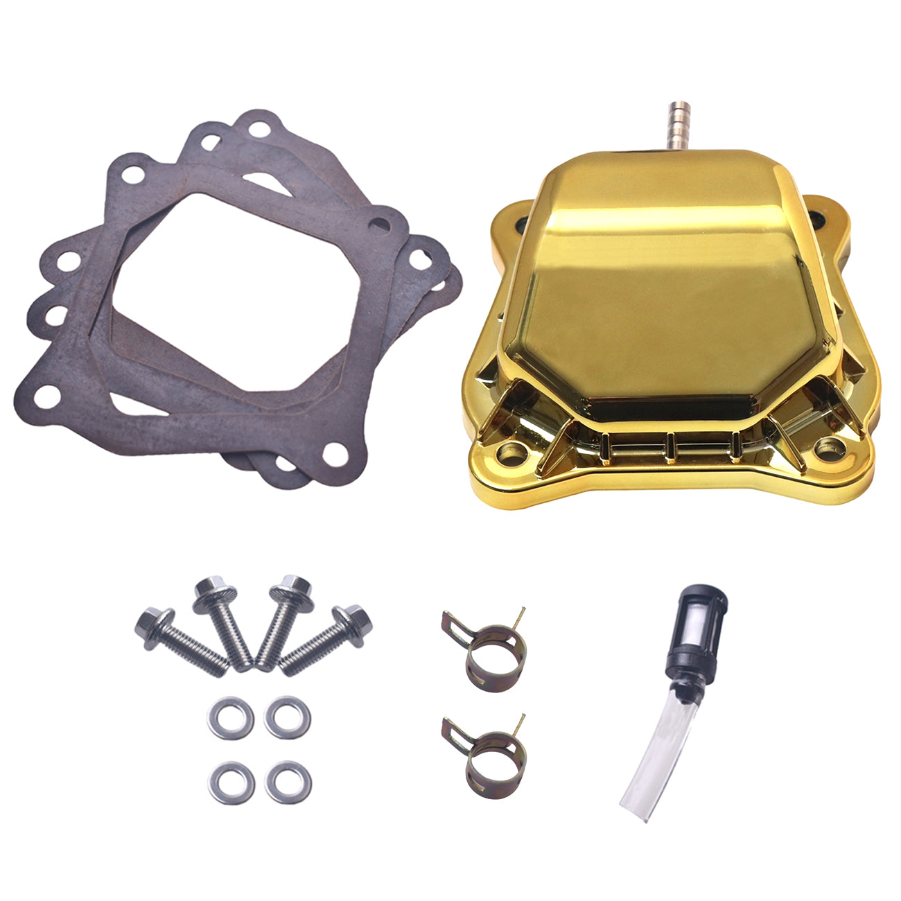Valve Cover Gold With Billet Valve Cover Spacer Black For Predator Non-Hemi 212cc Engine For Coleman BT200X CT200U Go Kart For Honda GX160 GX200 Engine Go Kart Parts