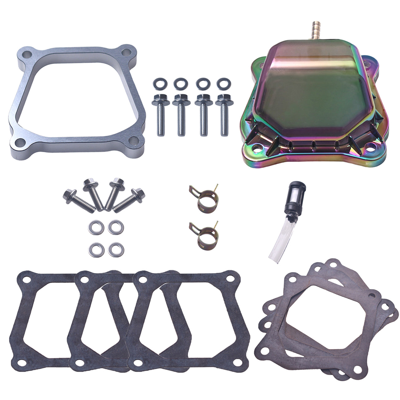 Valve Cover Colorful With Billet Valve Cover Spacer Silver For Predator Non-Hemi 212cc Engine For Coleman BT200X CT200U Go Kart For Honda GX160 GX200 Engine Go Kart Parts