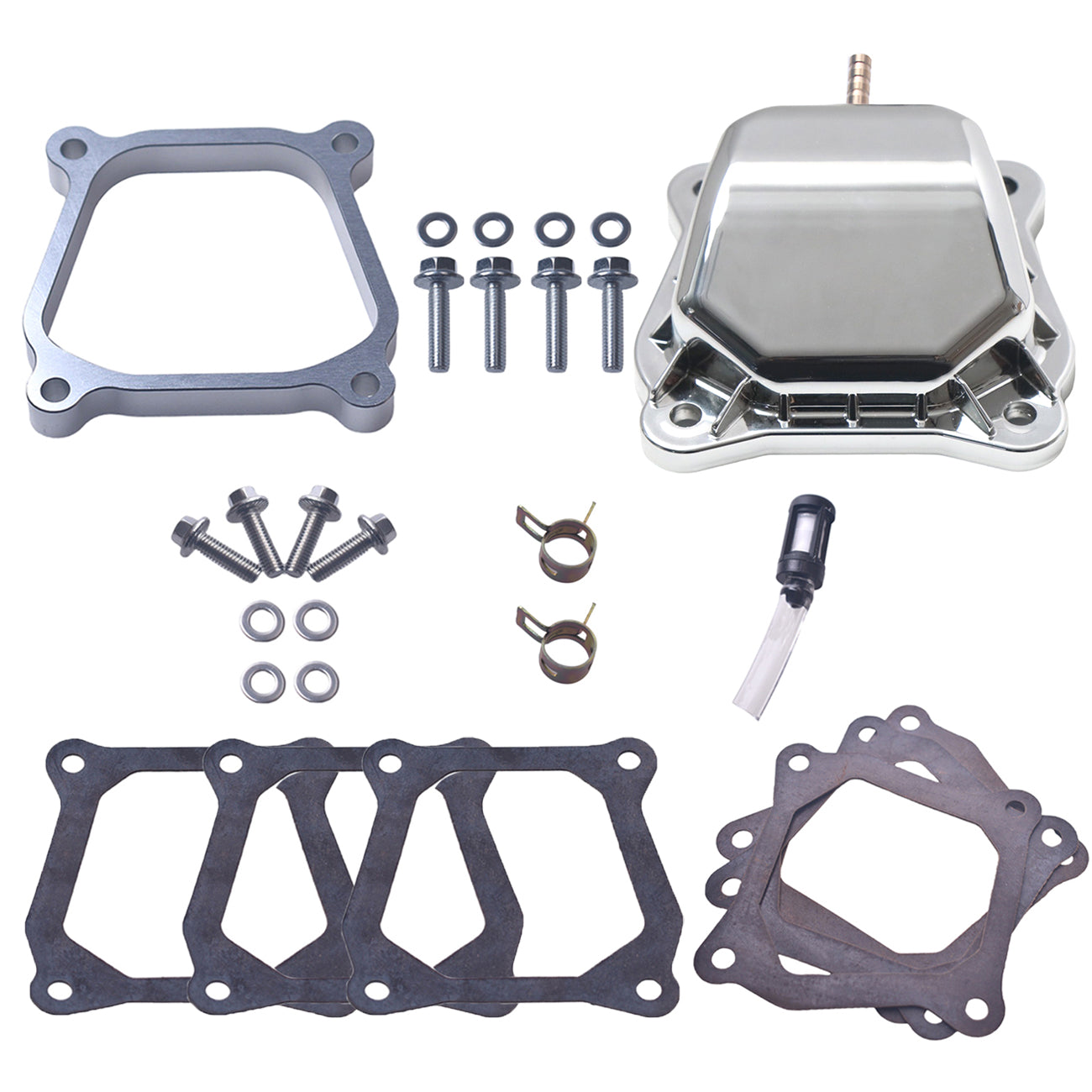 Silver Plastic Valve Cover With Billet Aluminum Spacer For Predator 212 Non hemi For Coleman CT200U CT100U BT200X CC100X Mini Bike SK100 KT196 Go Kart For Honda GX160 GX200 Clone 196cc
