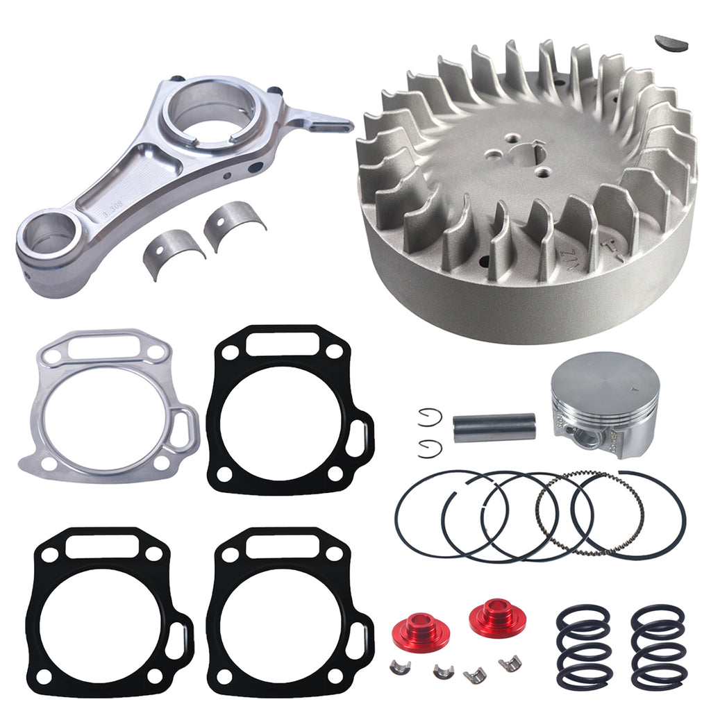 Aluminum Flywheel Billet Rod（3.308） Kit With 70mm Flat Top Piston Valve Spring keepers locks for Predator 212cc 196cc Hemi Engines