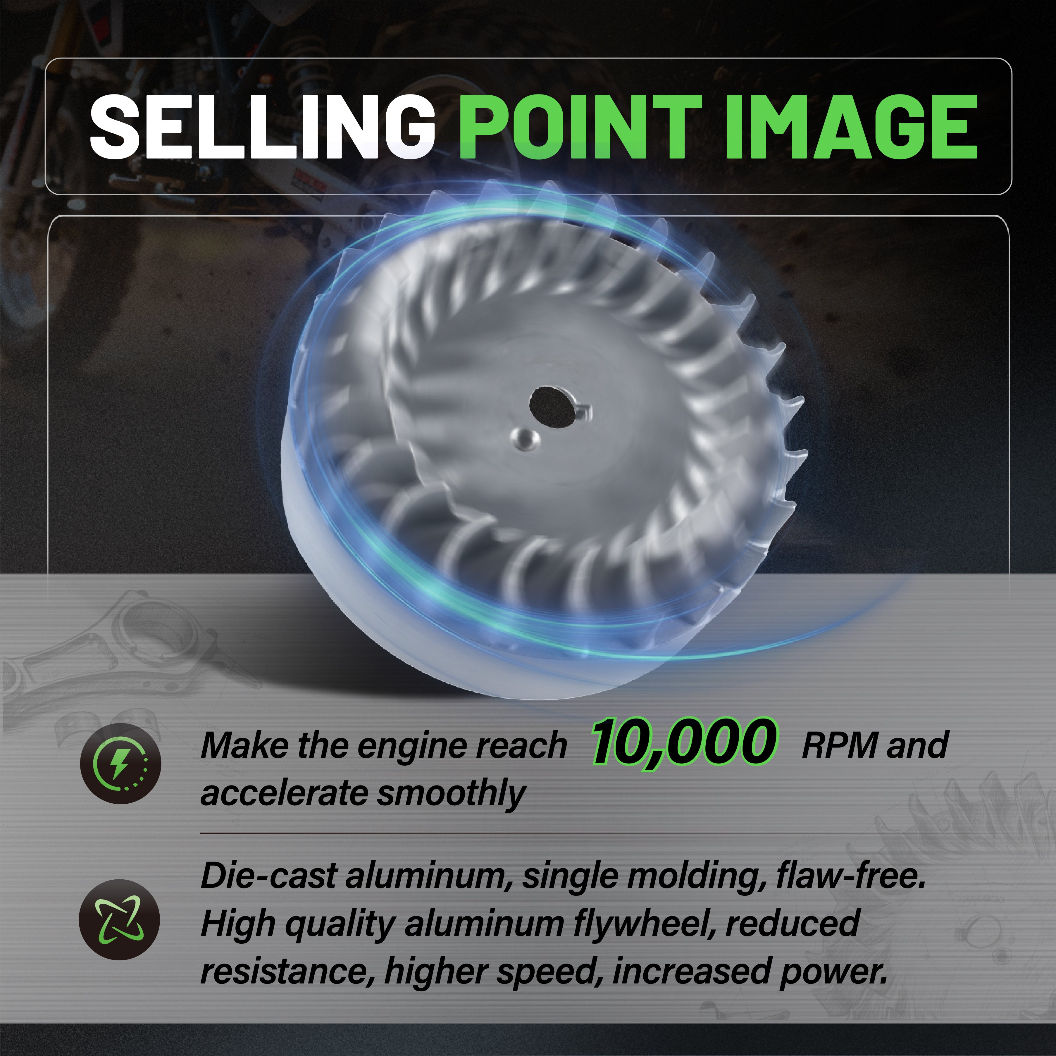 3.308" Billet Aluminum Connecting Rod And 10krpm Flywheel With 26lb Valve Spring And 70mm Flat Top Piston Kit For Predator 212cc Non-Hemi Engine Go Kart Cart