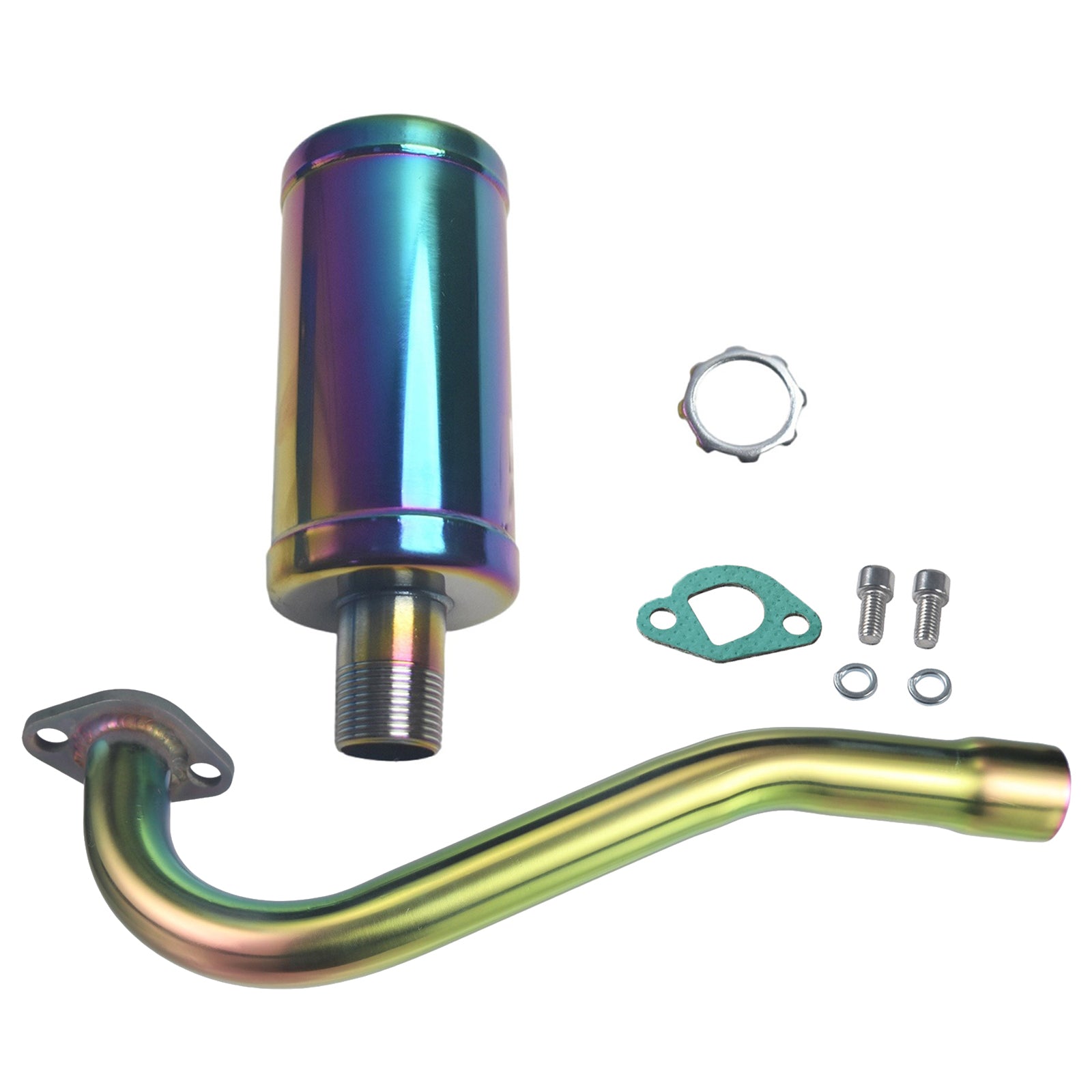 212cc Exhaust Pipe with Muffler for Predator 212 Go Kart 196cc Non Hemi Engine Fit Coleman Powersports KT196 Trailmaster XRX XRS Hammerhead 80T Yerf Dog Manco Tillotson GX200 Performance Parts