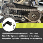 Mini Bike Chain Guard 420 Chain 42 Links with Chain Tensioner Kit for Predator 212cc 196cc Coleman CT200U CT200U-EX BT200X for Baja Warrior MB200 MB165 Massimo 6.5hp 5.5hp Minibike Parts