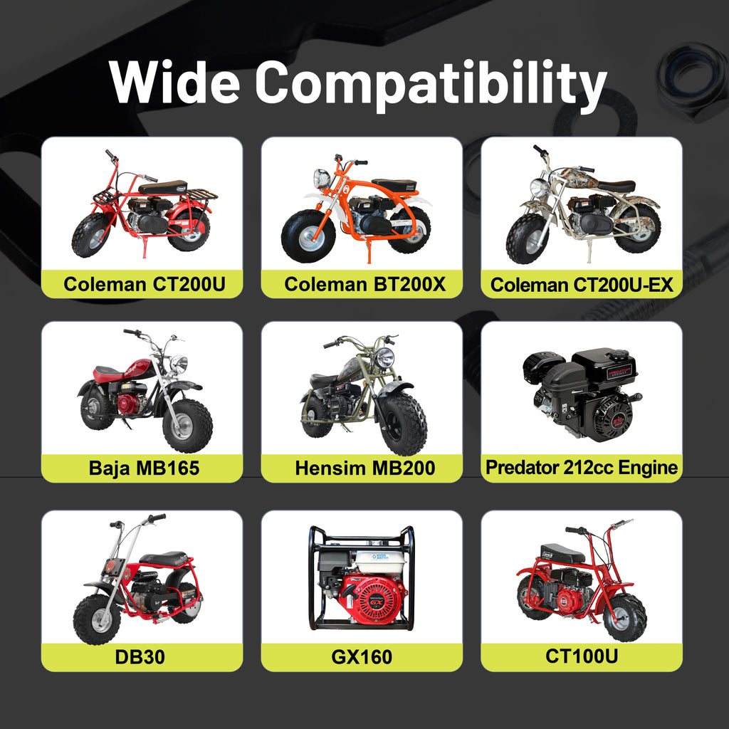 Mini Bike Chain Guard 420 Chain 42 Links with Chain Tensioner Kit for Predator 212cc 196cc Coleman CT200U CT200U-EX BT200X for Baja Warrior MB200 MB165 Massimo 6.5hp 5.5hp Minibike Parts