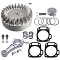 3.308" Billet Aluminum Connecting Rod And 10krpm Flywheel With 18lb Valve Spring And 70mm Flat Top Piston Kit For Predator 212cc Only Hemi Engine Go Kart Cart