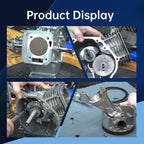 55mm Stroker Crankshaft 3.328" Billet Aluminum Connecting Rod 70mm Ceramic Coated Flat-Top Piston Stroker Rotating Assembly For Predator 212cc Hemi Engine Go Kart Mini Bike Silver