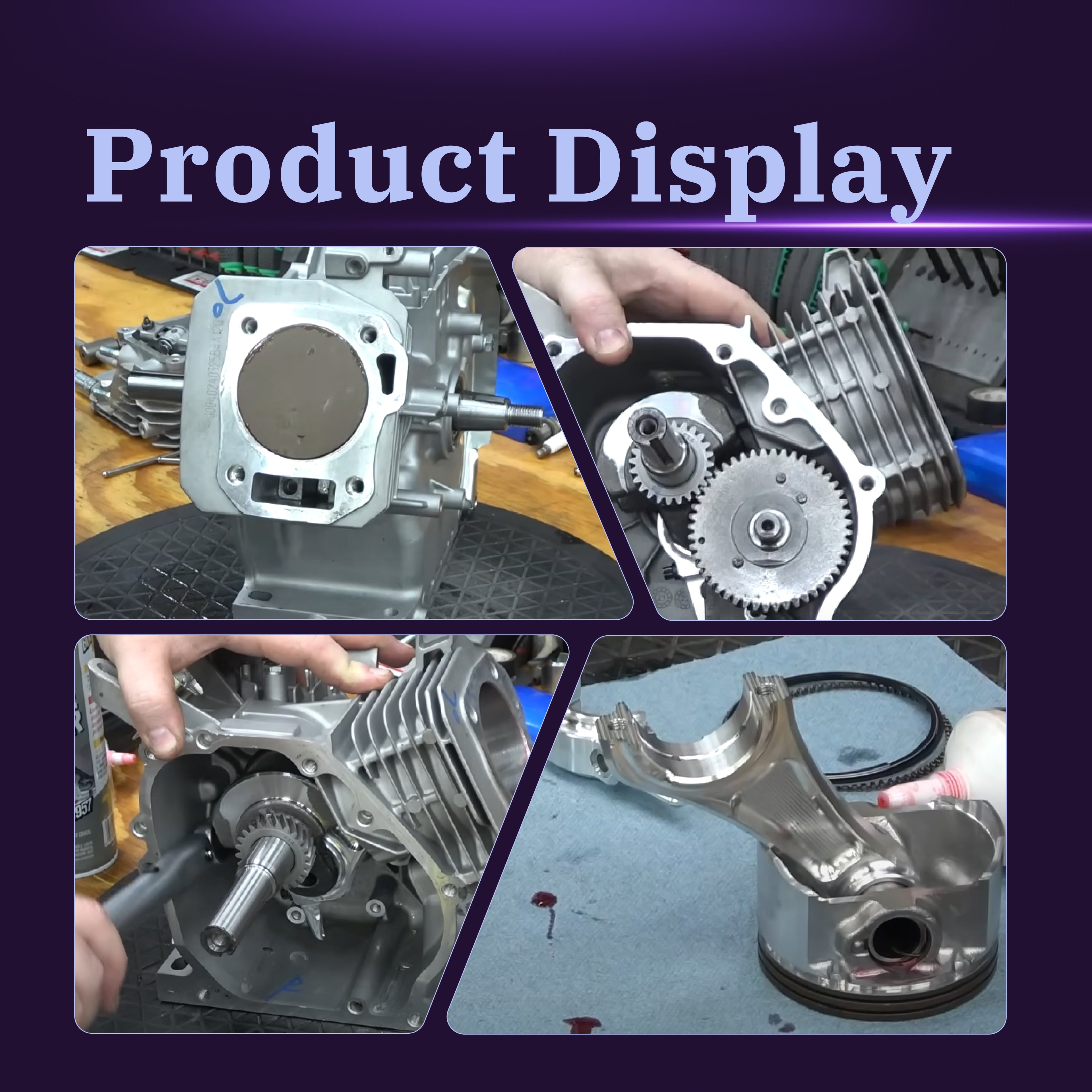 55mm Stroker Crankshaft 3.308" Billet Aluminum Connecting Rod 70mm Ceramic Coated Flat-Top Piston Stroker Rotating Assembly For Predator 212cc Hemi Engine Go Kart Mini Bike Black