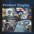55mm Stroker Crankshaft 3.308" Billet Aluminum Connecting Rod 70mm Ceramic Coated Flat-Top Piston Stroker Rotating Assembly For Predator 212cc Hemi Engine Go Kart Mini Bike Silver