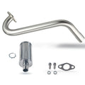 Upgrade Right Long Exhaust Pipe With Muffler For Coleman CT100U CC100X 98cc For FRP GMB100 Mini Bike For Predator 79cc 3hp Engine Mini Bike Silver