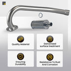 Upgrade Right Long Exhaust Pipe With Muffler For Coleman CT100U CC100X 98cc For FRP GMB100 Mini Bike For Predator 79cc 3hp Engine Mini Bike Silver