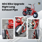 Upgrade Right Long Exhaust Pipe With Muffler For Coleman CT100U CC100X 98cc For FRP GMB100 Mini Bike For Predator 79cc 3hp Engine Mini Bike Silver