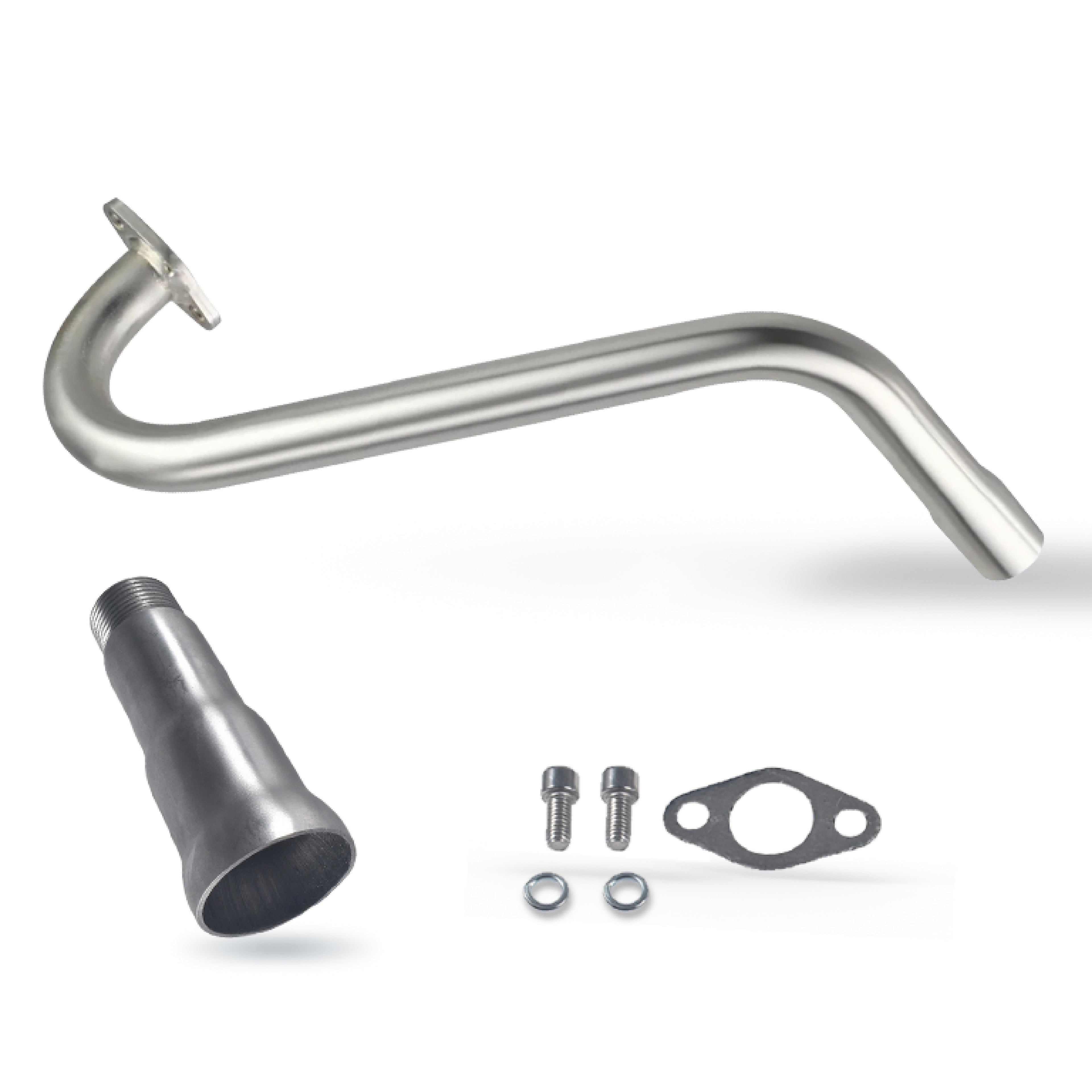 Upgrade Right Long 3 Stage Exhaust Pipe Header For Coleman CT100U CC100X 98cc For FRP GMB100 Mini Bike For Predator 79cc 3hp Engine Mini Bike Silver