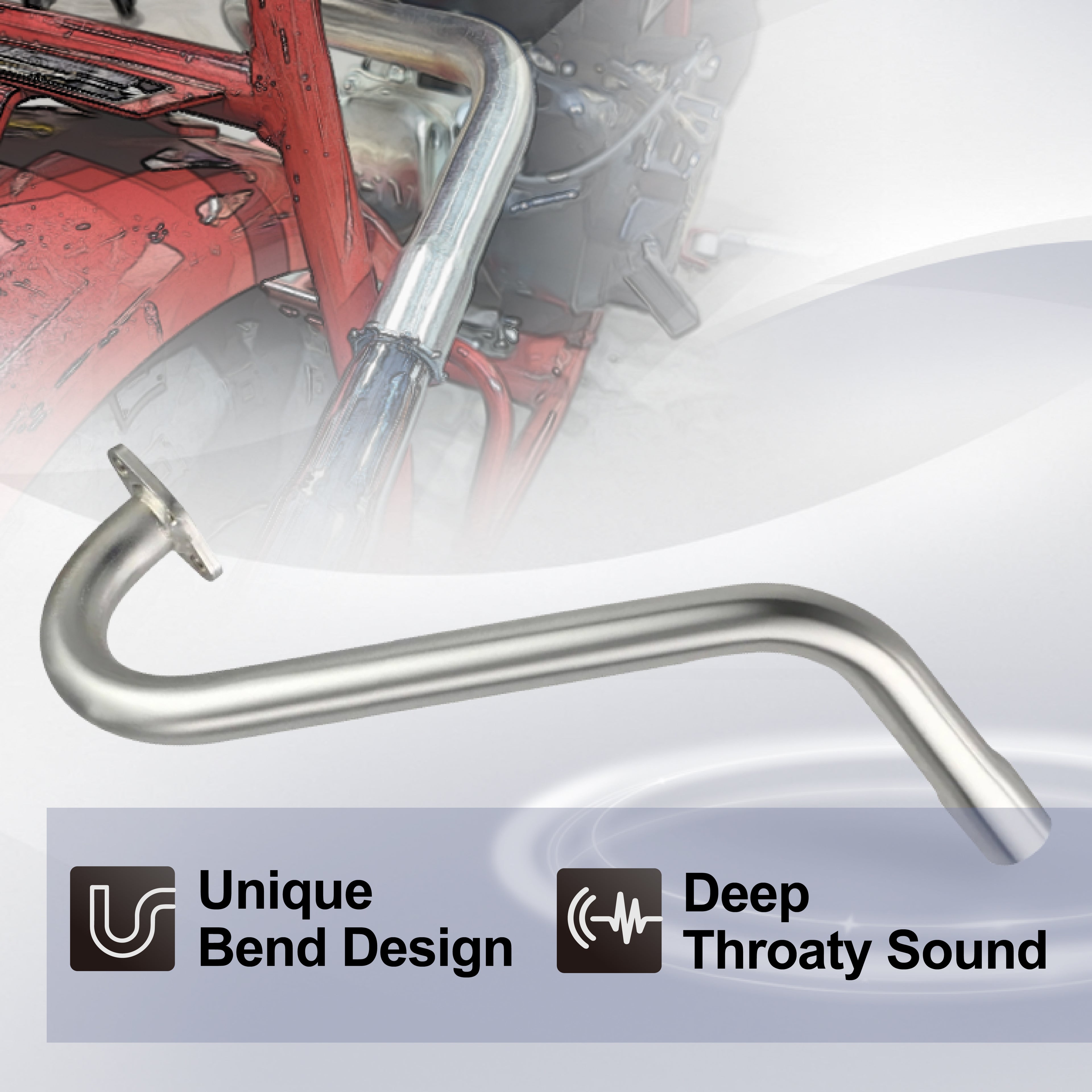 Upgrade Right Long 3 Stage Exhaust Pipe Header For Coleman CT100U CC100X 98cc For FRP GMB100 Mini Bike For Predator 79cc 3hp Engine Mini Bike Silver