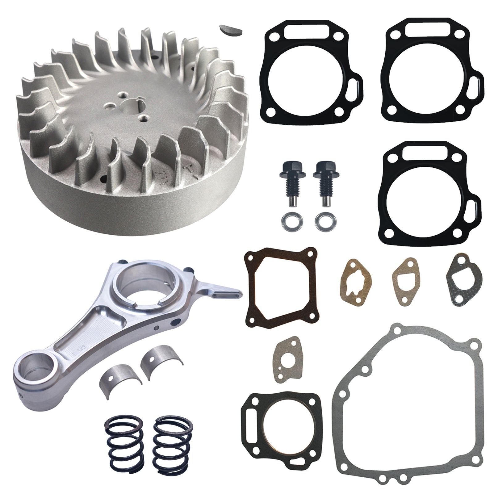 3.328" Billet Aluminum Connecting Rod And 10krpm Flywheel With 18lb Valve Spring Kit For Predator 212cc Only Hemi Engine Go Kart Cart