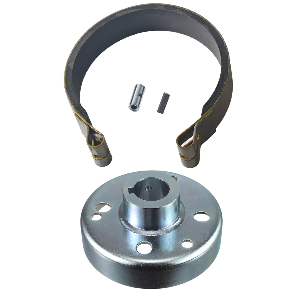 4" Brake Drum Brake Band & Pin with 1" Bore Live Axle Keyway Hub for Go Karts Mini Bikes