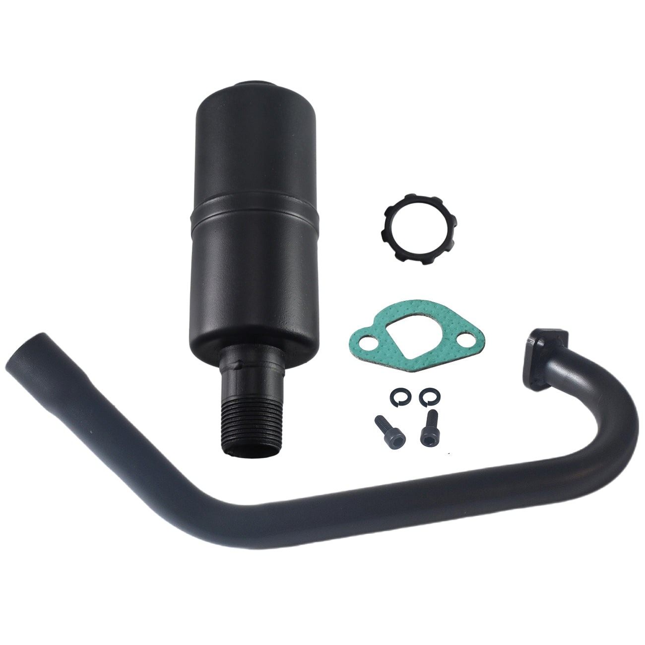 212cc Upgrade Exhaust Pipe with Muffler Kit for Predator 196cc 224cc 6.5hp for Coleman CT200U BT200X CT200U-EX Mini Bike Go Kart Black