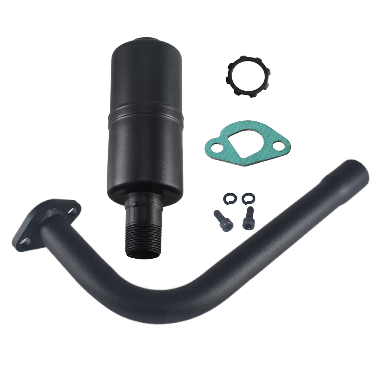 212cc Exhaust Pipe with Muffler For Coleman CT200U BT200X KT196 RB200 MB200,For Predator 212cc 196cc/6.5HP Go Kart and Gas Mini Bike Black