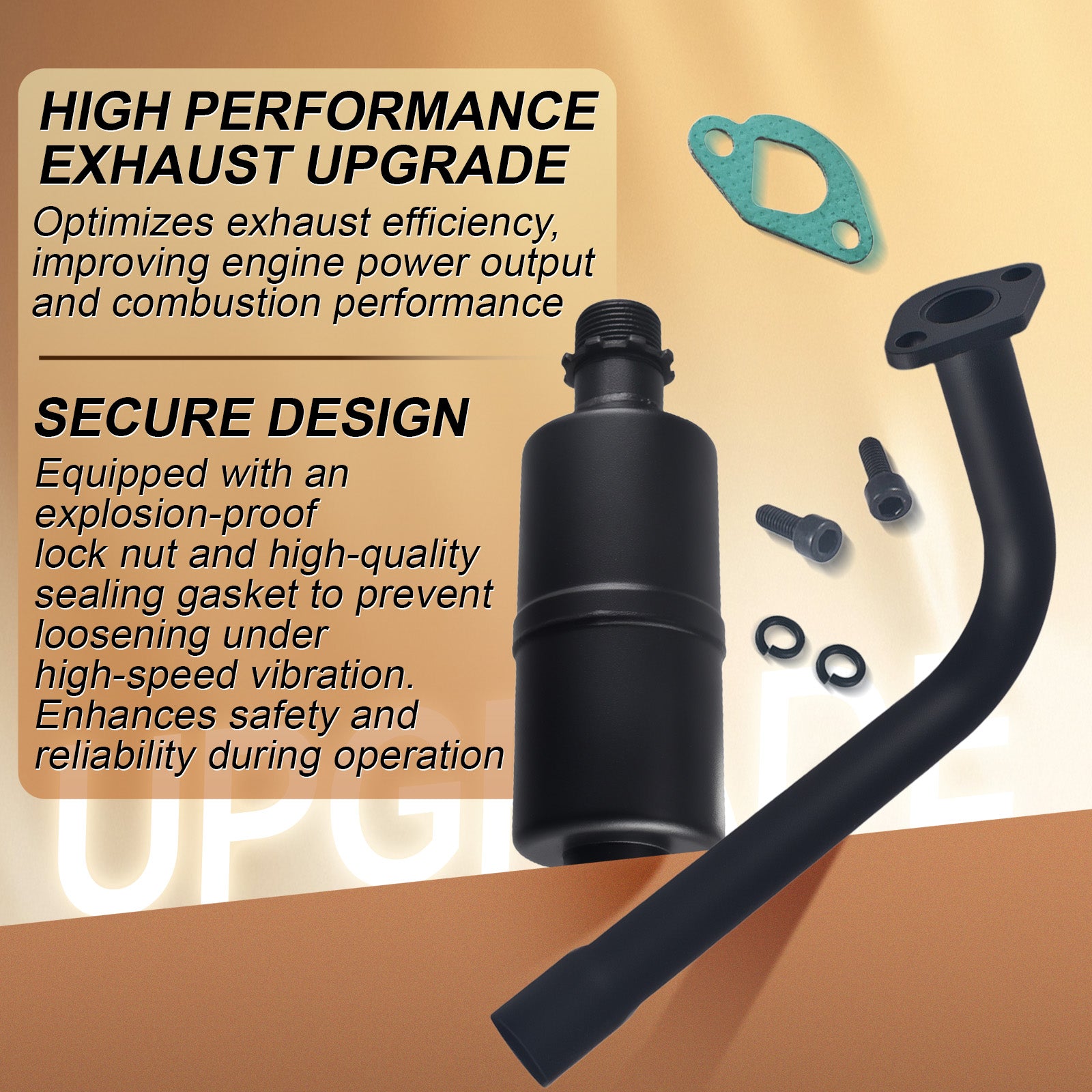 212cc Exhaust Pipe with Muffler For Coleman CT200U BT200X KT196 RB200 MB200,For Predator 212cc 196cc/6.5HP Go Kart and Gas Mini Bike Black