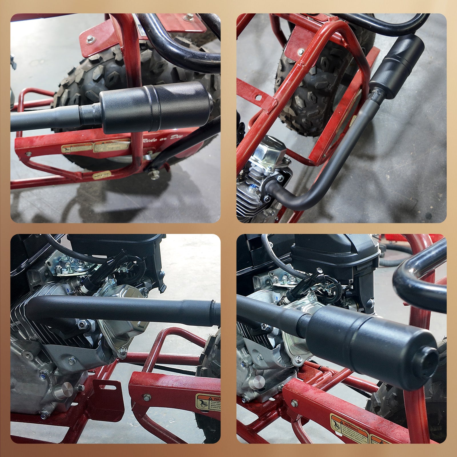 212cc Exhaust Pipe with Muffler For Coleman CT200U BT200X KT196 RB200 MB200,For Predator 212cc 196cc/6.5HP Go Kart and Gas Mini Bike Black