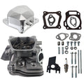 Assembled Cylinder Head CNC Diamond Valve Cover Kit for Honda GX160 GX200 for Predator 212cc Non-Hemi Engines, with Gaskets & Spark Plug Fits Generators, Water Pumps, Pressure Washers（Silver）
