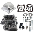 Assembled Cylinder Head CNC Diamond Valve Cover Kit for Honda GX160 GX200 for Predator 212cc Non-Hemi Engines, with Gaskets & Spark Plug Fits Generators, Water Pumps, Pressure Washers（Silver）