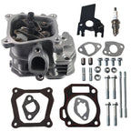 Assembled Cylinder Head CNC Diamond Valve Cover Kit for Honda GX160 GX200 for Predator 212cc Non-Hemi Engines, with Gaskets & Spark Plug Fits Generators, Water Pumps, Pressure Washers（Silver）