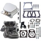 Assembled Cylinder Head with Billet Aluminum Valve Cover Spacer For Honda GX160 GX200 5.5Hp 6.5Hp Harbor Freight Predator 212cc non hemi Engine