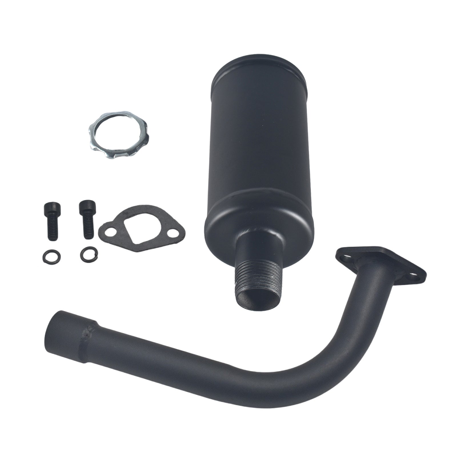 Upgrade Exhaust Pipe with Muffler For Coleman Powersports CT200U BT200X CT200u-ex,212cc 196cc/6.5HP Go Kart and Gas Mini Bike Black