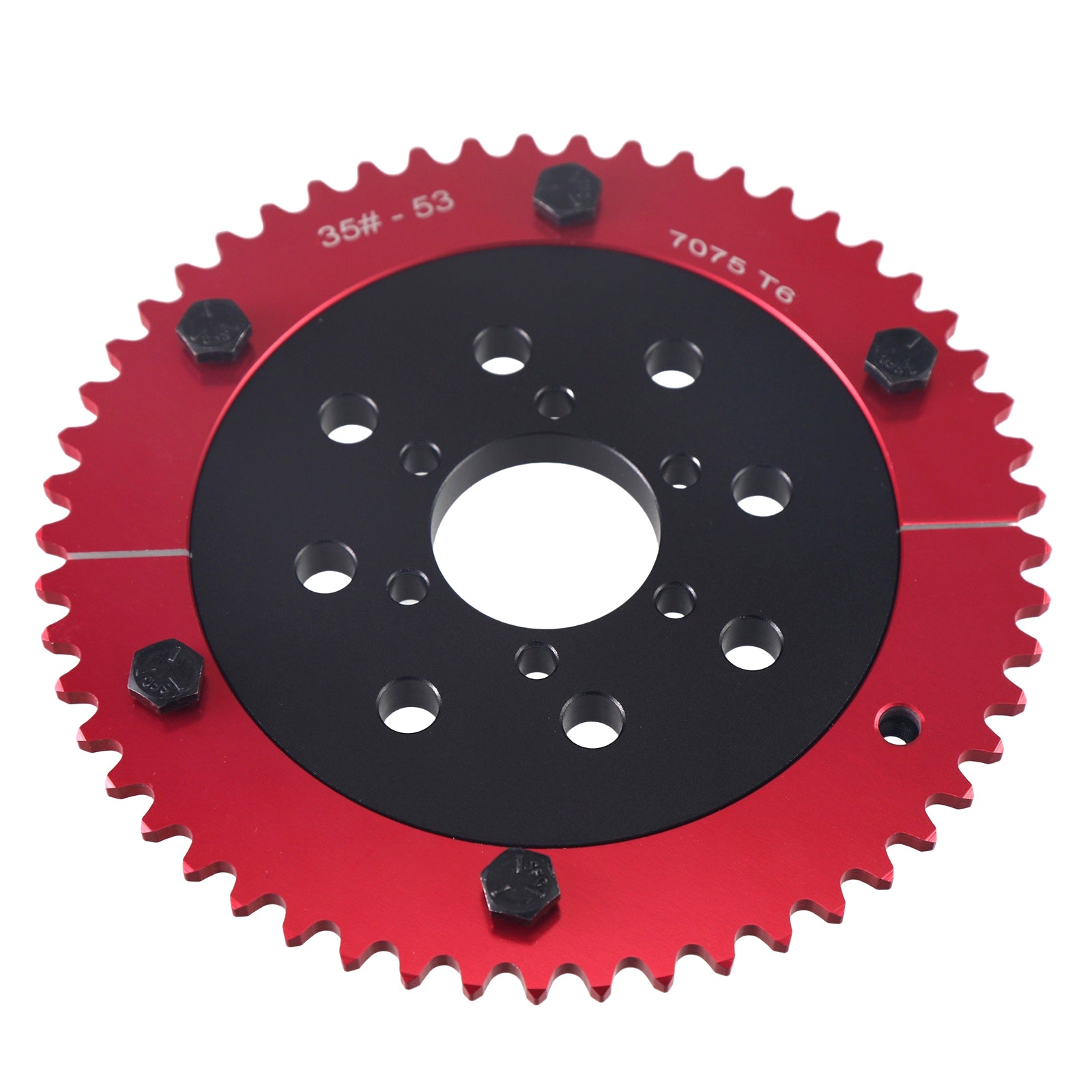 7075 Aluminum Universal 35 Chain 53T Split Sprocket with Adapter for Predator 212cc 196cc 79cc Go Kart Mini Bike CT200U-EX CT200U BT200X CT100U MB200 MBX11 Motorcycle Black