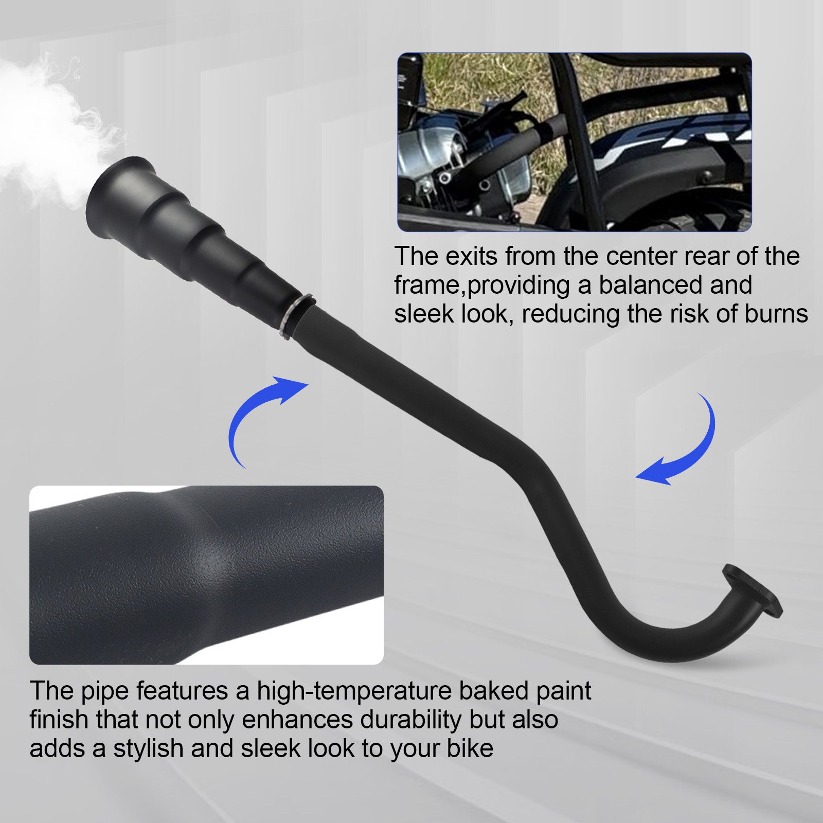 5 Stage Exhaust tip Central long Exhaust Pipe Black