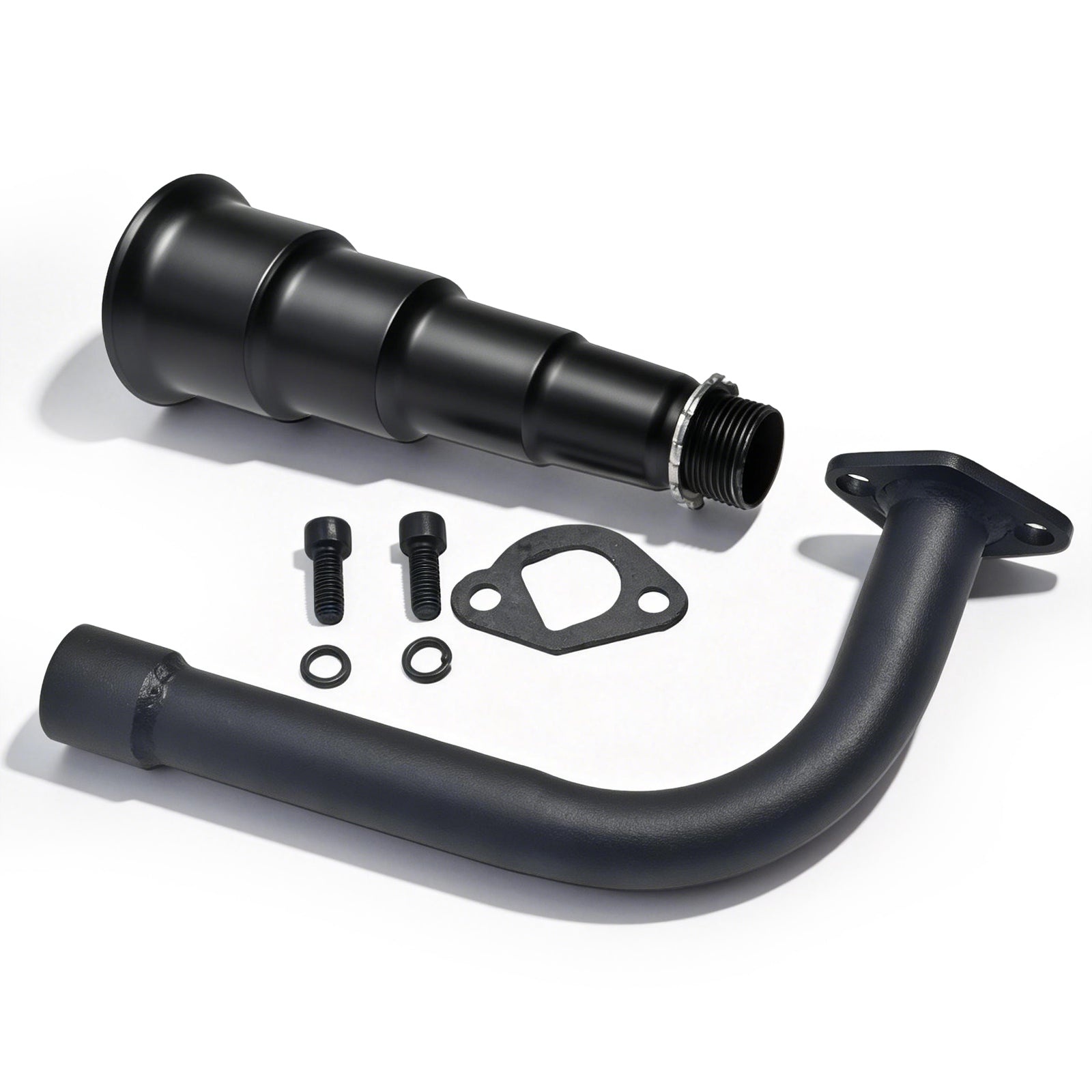 4-Stage Exhaust Header Pipe for Predator 212cc/196cc for Honda GX160/GX200 for Coleman CT200U/CT200U-EX/BT200X Go Kart & Mini Bike Black