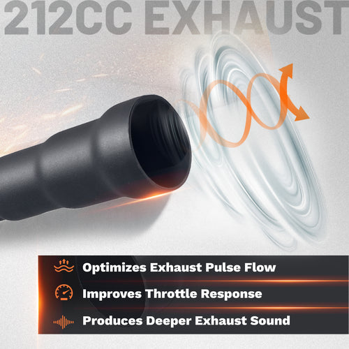 212cc exhaust with 3 Stage exhaust tip For Predator 212cc 196cc 6.5HP for Honda GX160 GX200 for Coleman CT200U BT200X CT200u-ex Mini Bike Go Kart part Black
