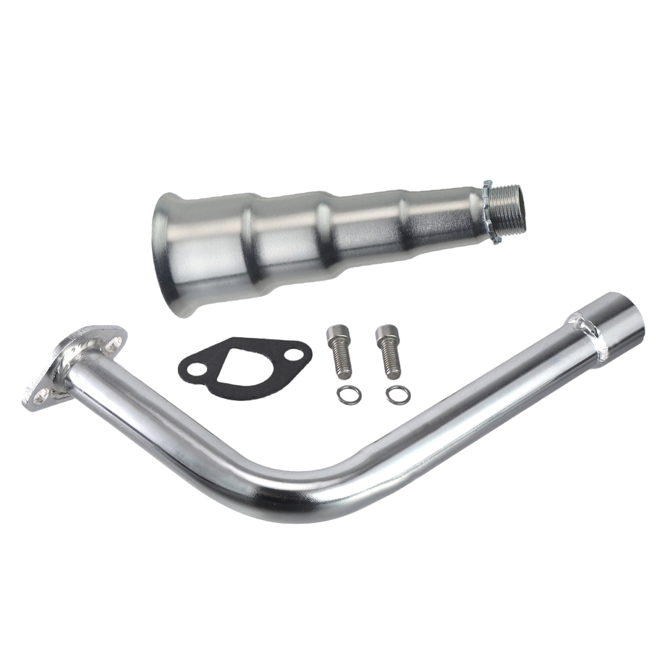 4-Stage Exhaust Header Pipe for Predator 212cc/196cc for Honda GX160/GX200 for Coleman CT200U/CT200U-EX/BT200X Go Kart & Mini Bike Sliver
