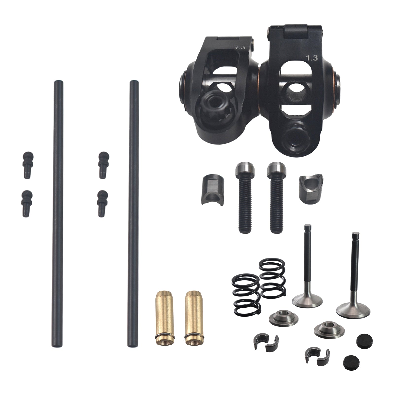 Ultra Light 1.3 Ratio Roller Rockers W/Stainless Steel Valves Bronze Guides kit  Predator 212cc New Non-Hemi