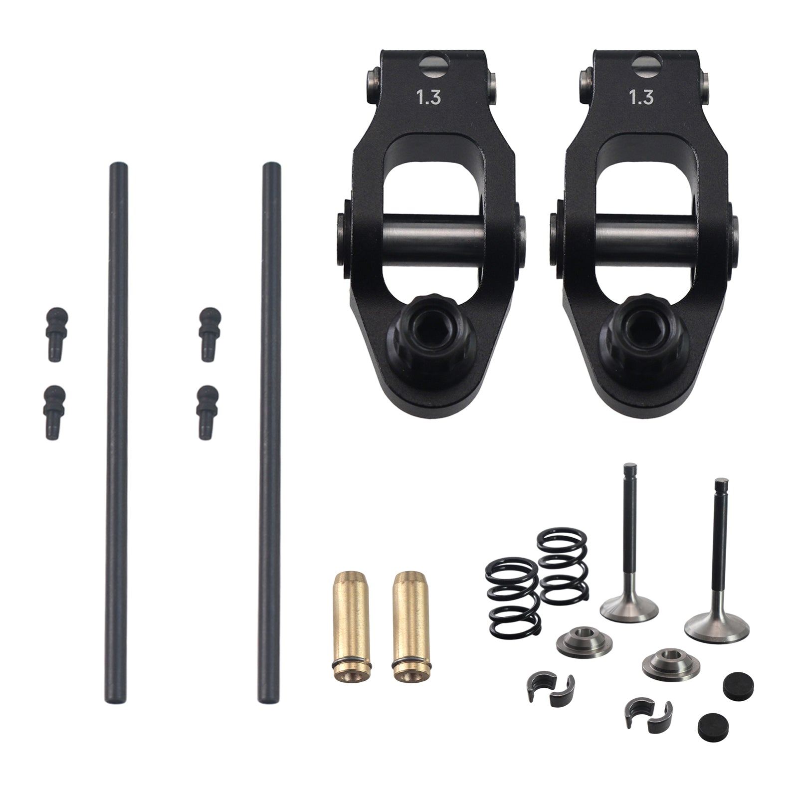 1.3 Ratio Roller Rockers w/Stainless Steel Valve Bronze Guides Pushrods kit  Predator 212cc Hemi Engine