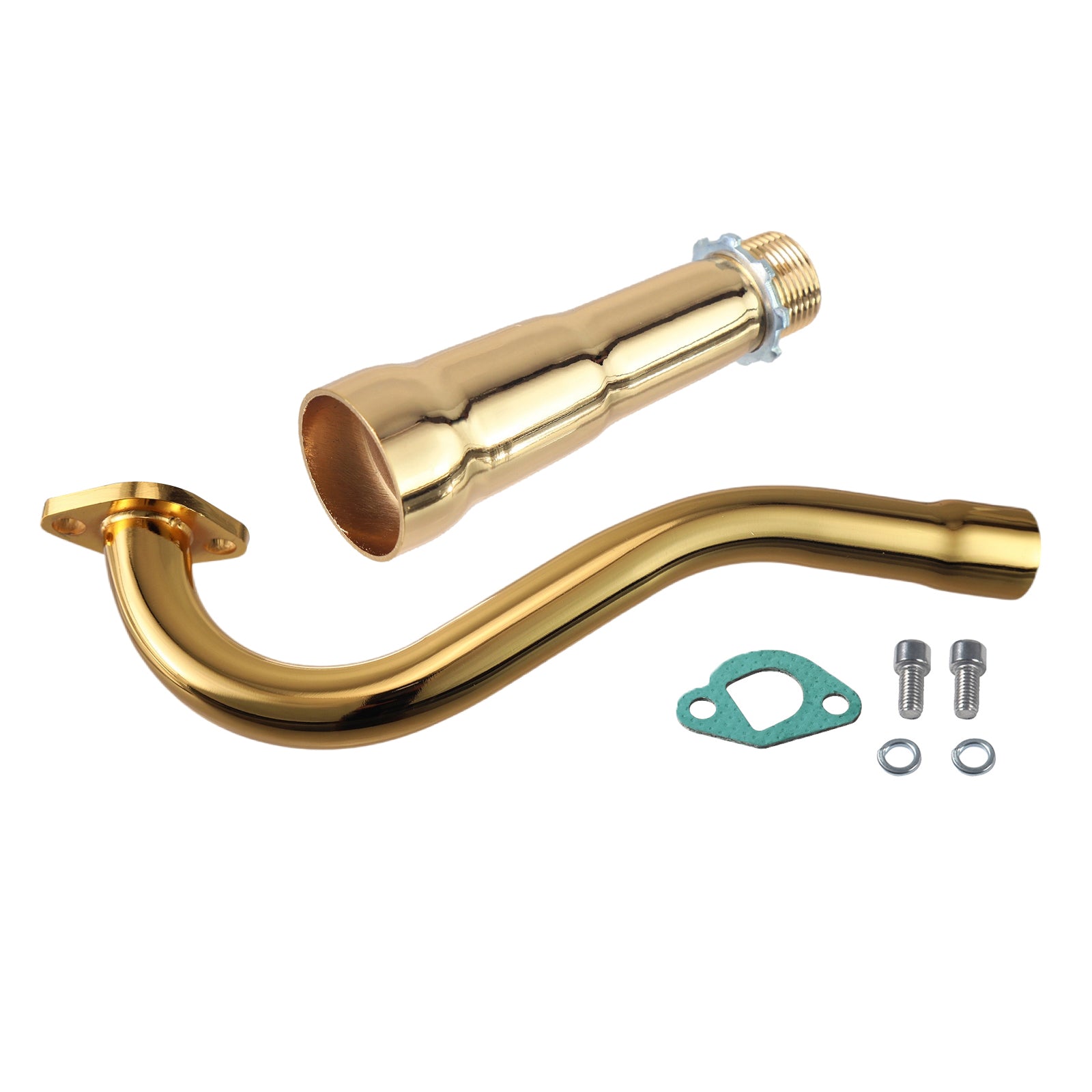 Exhaust Trumpet Header Pipe for Predator 196cc 212cc GX160 GX200 Engine for Manco Yerf Dog Go Kart Gold