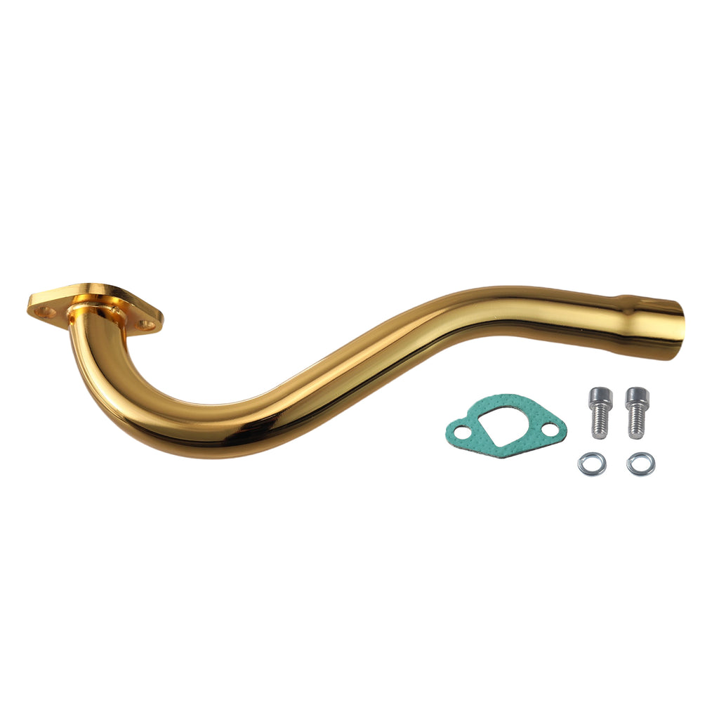 212cc Exhaust Trumpet Pipe for Predator 212 196cc Engine Fit Coleman Powersports KT196 Trailmaster XRX XRS Hammerhead 80T Yerf Dog Manco Tillotson GX200 Go Kart Performance Parts Gold