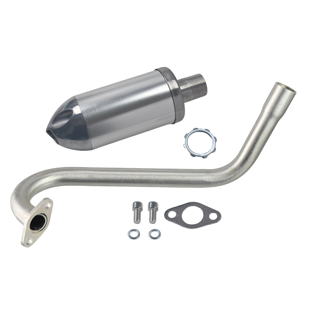 Upgrade Right Long Exhaust Pipe With Muffler For Coleman CT100U Mini Bike Silver